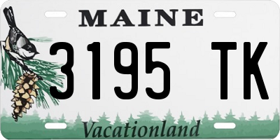 ME license plate 3195TK