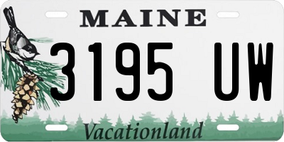 ME license plate 3195UW