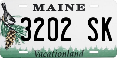 ME license plate 3202SK