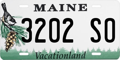 ME license plate 3202SO