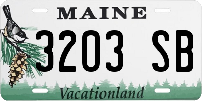 ME license plate 3203SB