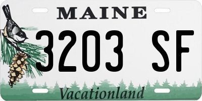 ME license plate 3203SF