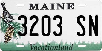 ME license plate 3203SN