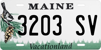 ME license plate 3203SV