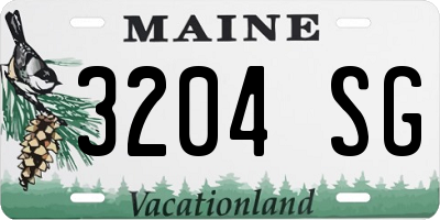 ME license plate 3204SG