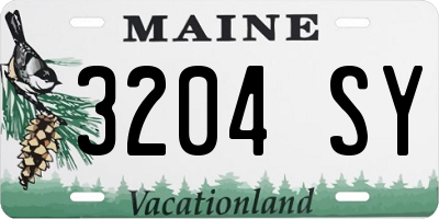 ME license plate 3204SY