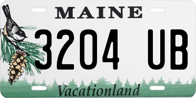 ME license plate 3204UB