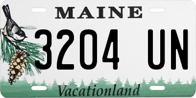 ME license plate 3204UN