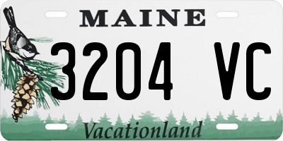 ME license plate 3204VC