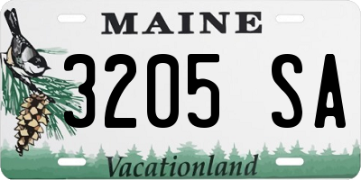 ME license plate 3205SA