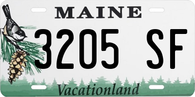 ME license plate 3205SF