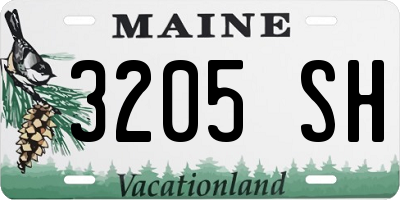 ME license plate 3205SH