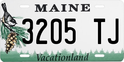 ME license plate 3205TJ