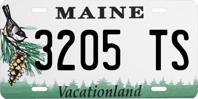 ME license plate 3205TS