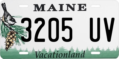 ME license plate 3205UV