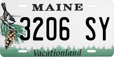 ME license plate 3206SY