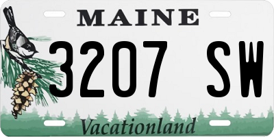 ME license plate 3207SW