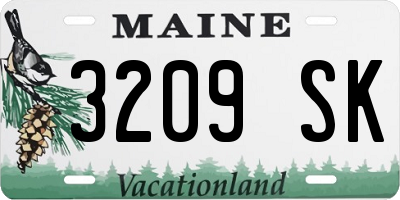 ME license plate 3209SK