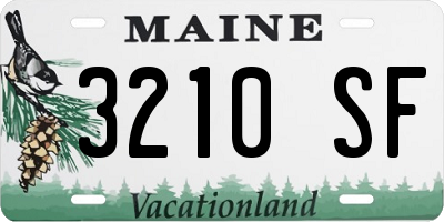 ME license plate 3210SF