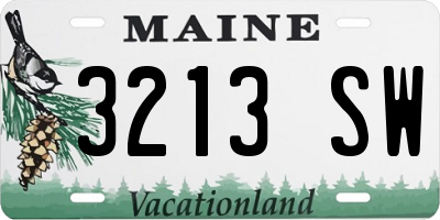ME license plate 3213SW