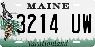 ME license plate 3214UW