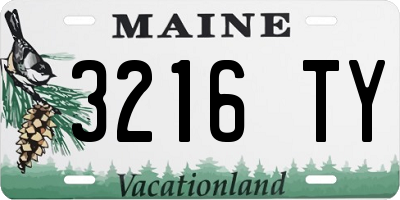 ME license plate 3216TY
