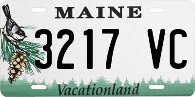 ME license plate 3217VC