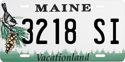 ME license plate 3218SI