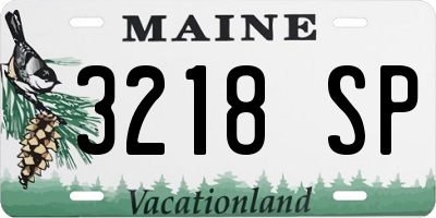 ME license plate 3218SP