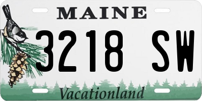 ME license plate 3218SW