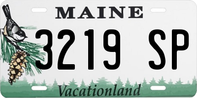 ME license plate 3219SP