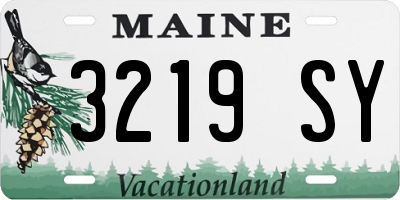 ME license plate 3219SY