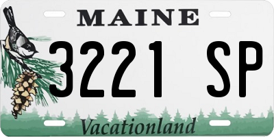 ME license plate 3221SP