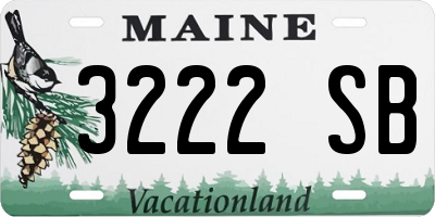 ME license plate 3222SB