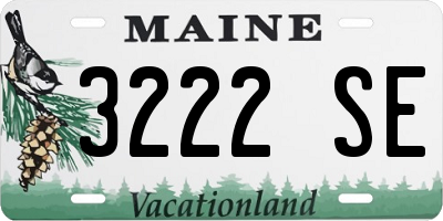 ME license plate 3222SE