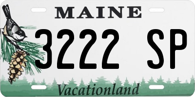 ME license plate 3222SP