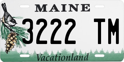 ME license plate 3222TM