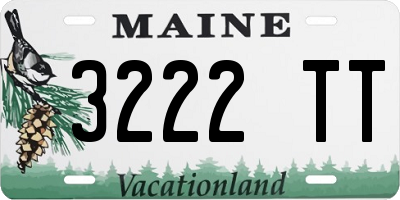 ME license plate 3222TT