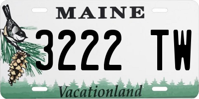 ME license plate 3222TW