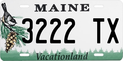 ME license plate 3222TX