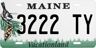 ME license plate 3222TY