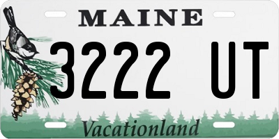 ME license plate 3222UT