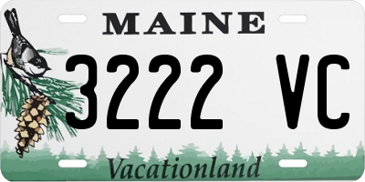 ME license plate 3222VC