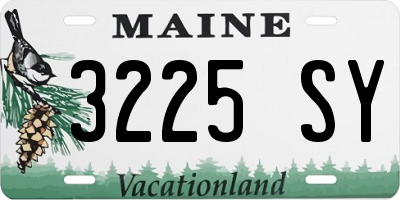 ME license plate 3225SY