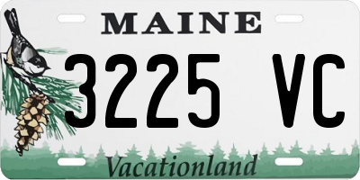 ME license plate 3225VC