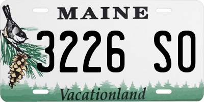 ME license plate 3226SO