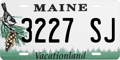 ME license plate 3227SJ