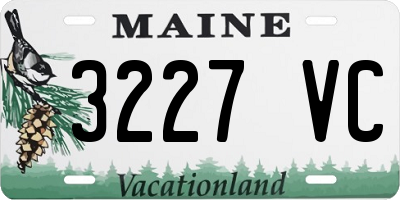 ME license plate 3227VC