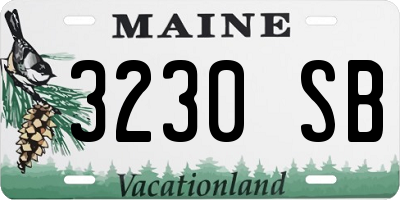 ME license plate 3230SB