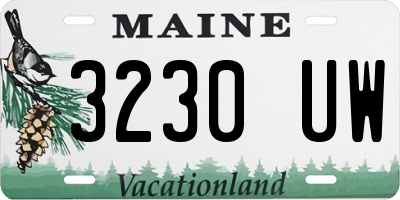 ME license plate 3230UW